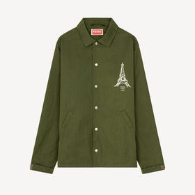 KENZO 高田贤三 男士棉质徽标印花特薄款夹克外套棉服 军绿色 FC65 BL061 9RI 51