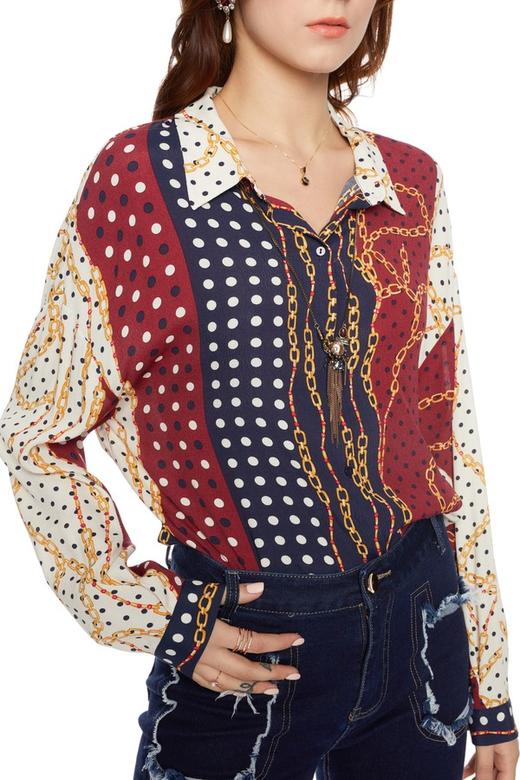 ZARA 链条波点拼色衬衣 5225 商品图2