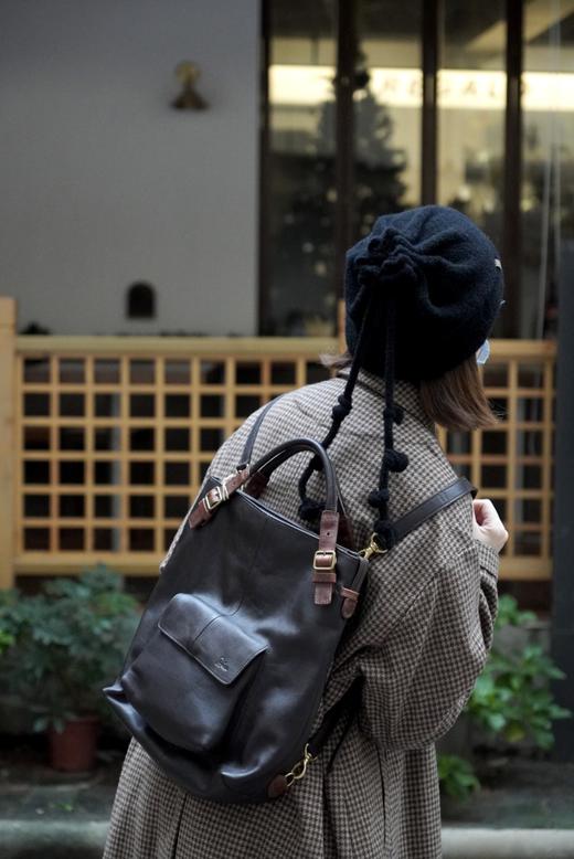 Diu棕色深棕色灰黑双肩包 商品图10