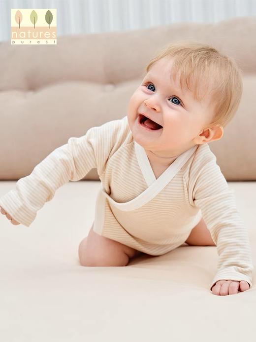 【云粉节】9楼英国natures purest（天然素彩）初生婴儿彩棉长袖和尚袍婴儿三角哈衣两件装丨吊牌价：398元 商品图2