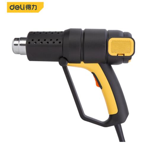 得力DL391200热风枪数显调温护手2000W(黄) 商品图0