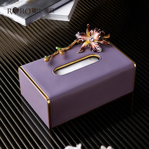 罗比罗丹蝶恋花纸巾盒家用客厅茶几创意办公室轻奢风抽纸盒 商品图5