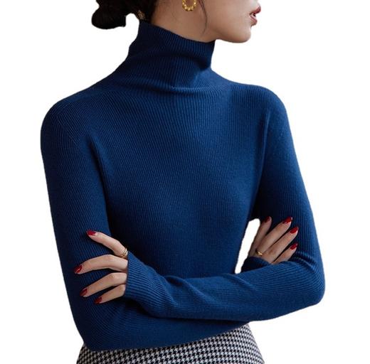 2023复古修身内搭上衣 高领无缝羊毛打底针织衫女秋冬季 DY 000 5588 商品图5