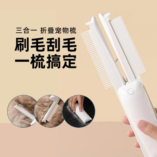 三合一折叠宠物梳刮毛器去浮毛排梳针梳 商品图0