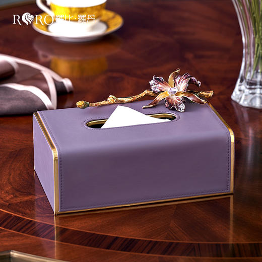 罗比罗丹蝶恋花纸巾盒家用客厅茶几创意办公室轻奢风抽纸盒 商品图2