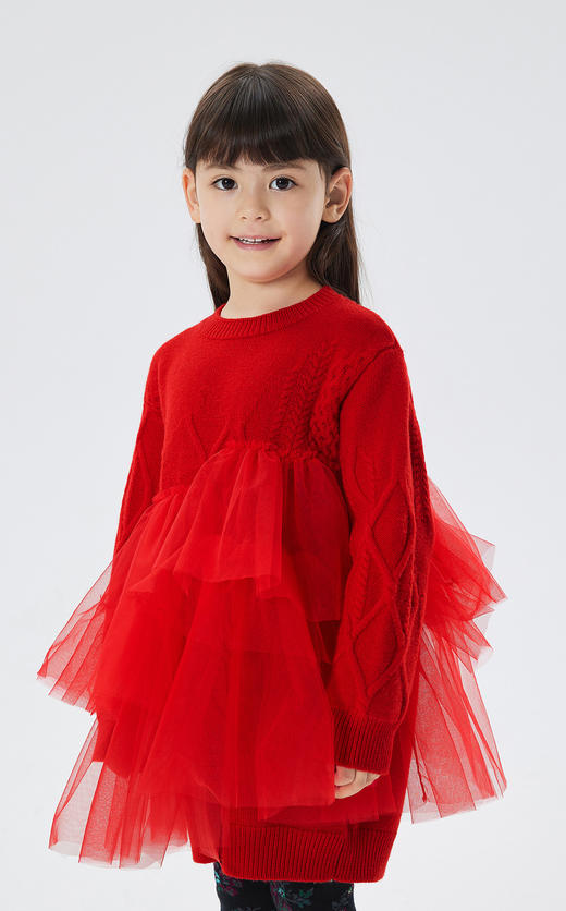 JNBY  22年冬款  圆领女童长袖毛衫连衣裙  1MAG11950 商品图3