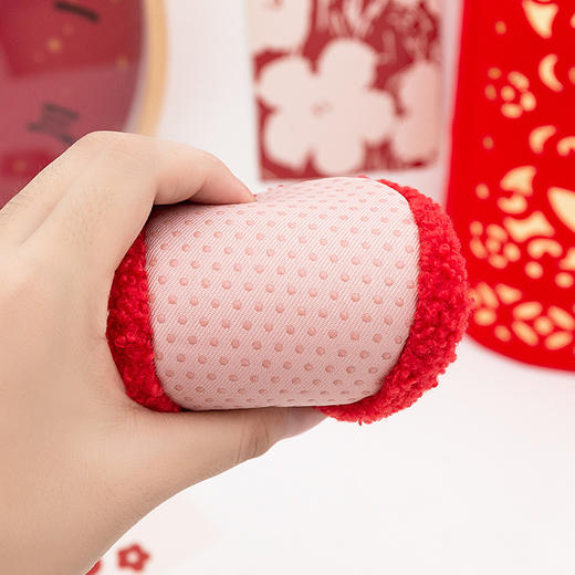 【新年大红防滑毛圈鞋袜】冬季保暖毛圈婴儿地板鞋袜防滑宝宝学步家居鞋婴儿大红新年鞋袜 商品图3