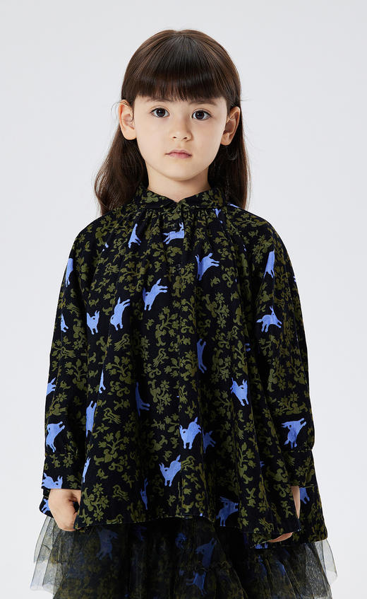 JNBY  22年冬款   生肖兔印花长袖衬衣 1MB210650 商品图4