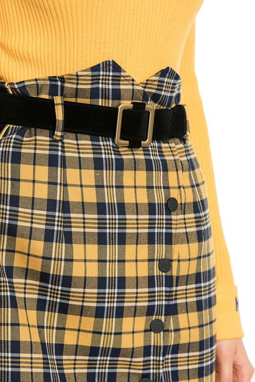 MODERN SHOW 黄色格纹信封裙 4401 商品图4