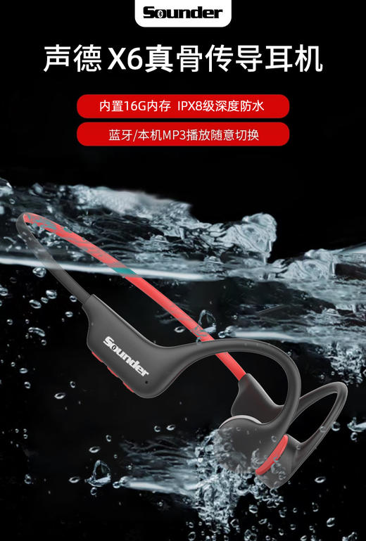 声德 X6骨传导蓝牙耳机 | 黑科技真骨传导，久配带不伤耳膜 商品图2