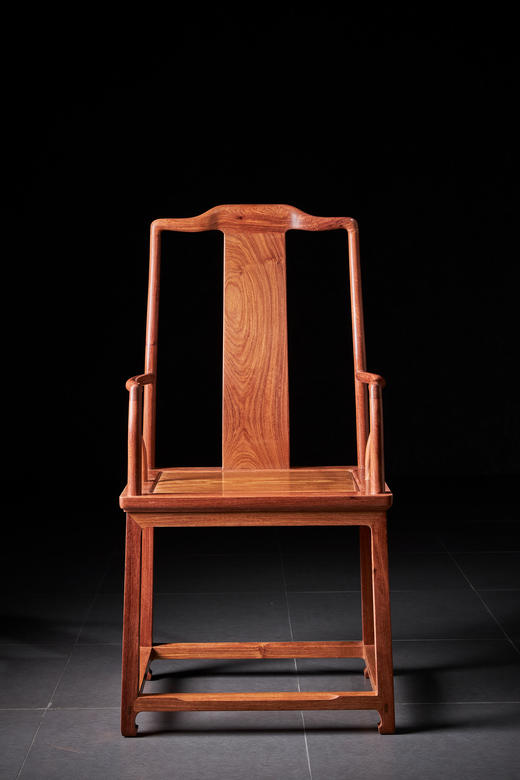 红桥红  家具严选  缅甸花梨（大果紫檀）【洪氏 马蹄腿高靠背南官帽椅 三件套】 商品图1