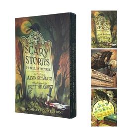 【6-12岁】Scary Stories Box Set 3册盒装 惊悚故事集 赠音频