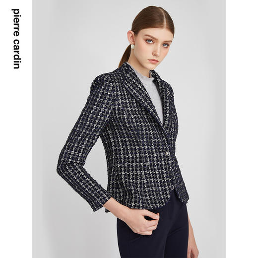 皮尔卡丹女装法式淑女小香风收腰通勤知性西服外套P2330U2970L3
 商品图3
