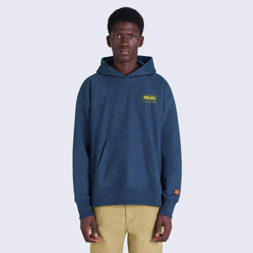 KENZO 高田贤三 男士棉质字母徽标印花连帽卫衣 蓝色 FC65 SW419 4MC 77 商品图1