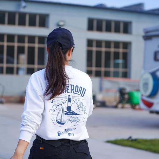 侣行 张昕宇梁红同款 穿越南美卫衣 情侣全棉无帽420重磅秋冬新款 商品图1