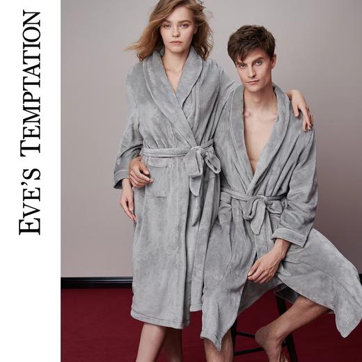 百货世界-夏娃的诱惑[法兰绒]男女长款睡袍 情侣家居绮梦秘境 均码 商品图0