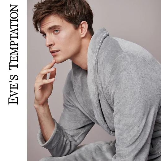 百货世界-夏娃的诱惑[法兰绒]男女长款睡袍 情侣家居绮梦秘境 均码 商品图4