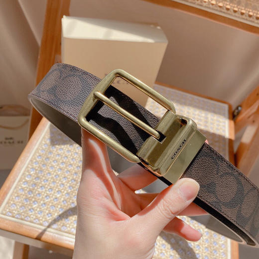 秋冬特惠💰330 Coach蔻驰男士腰带 男士皮带 3.8cm宽 扣头可旋转 商品图1