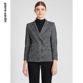 皮尔卡丹女装西服高频时尚干练羊毛商务通勤上衣外套P2337U2936B0
