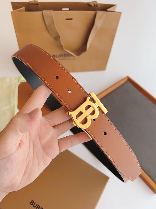 秋冬特惠💰350 巴宝莉新品男士腰带 双扣头层进口牛皮 商品图0