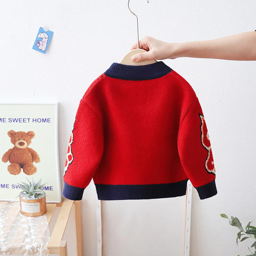 【新年毛衣】男女童加绒加厚新年毛衣2022年冬新款大红喜庆卡通毛绒兔 商品图1