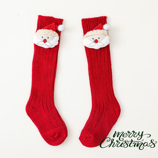 【ins宝宝新年圣诞过膝袜】儿童卡通铃铛公仔毛线过膝长筒袜西班牙新生婴儿袜 商品图9