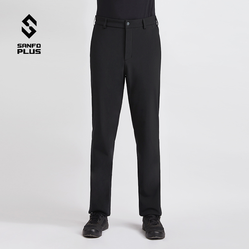 SANFO PLUS墨玉轻量商旅软壳裤户外微绒保暖弹力防风 22053