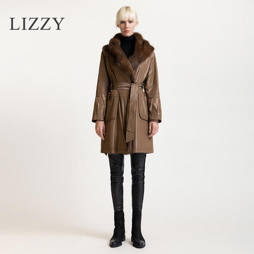 LIZZY 冬青根貂毛领夹棉尼克服外套4122 商品图1