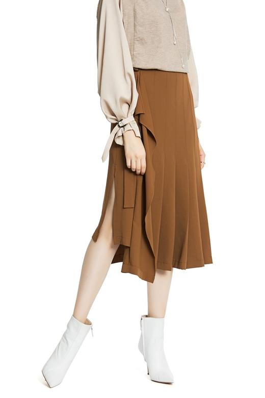 OCTAVIA 不规则高腰百褶裙 4281 商品图0