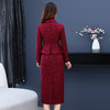 婚宴喜婆婆连衣裙新款时尚西装领修身显瘦假两件裙YMR8695 商品缩略图3
