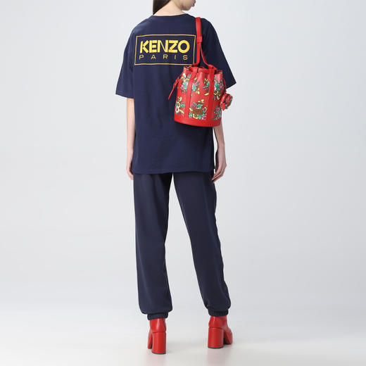 KENZO 高田贤三 女士棉质 KENZO PARIS 印花小花刺绣徽标休闲运动裤 蓝色 FC62 PA701 4MC 77 商品图3