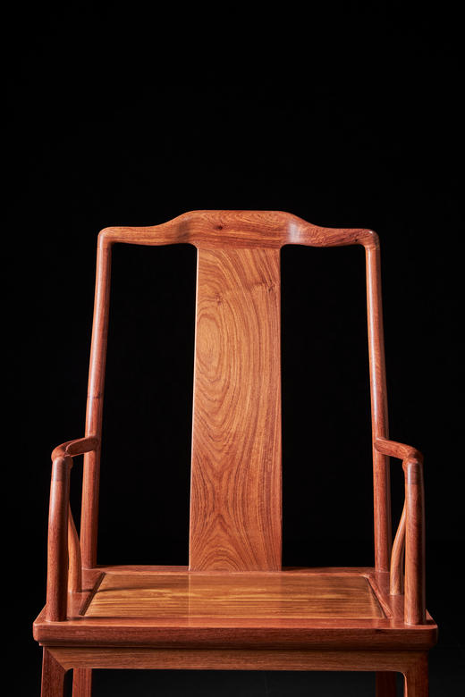 红桥红  家具严选  缅甸花梨（大果紫檀）【洪氏 马蹄腿高靠背南官帽椅 三件套】 商品图2