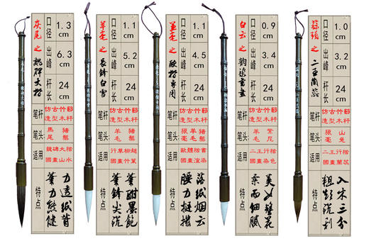 【仿古竹节造型五豪】五豪争锋 书画无忧 适合书画 创作 近阶 初学者-免费刻字 包邮 商品图4