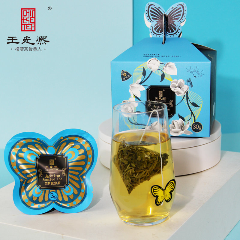 王光熙茉莉花茶茶包茉莉花茶浓香型茉莉花拼配松萝茶30克盒装