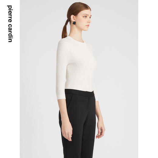 皮尔卡丹女装针织衫春秋羊毛圆领通勤百搭套头针织衫P2399K2308W0
 商品图1