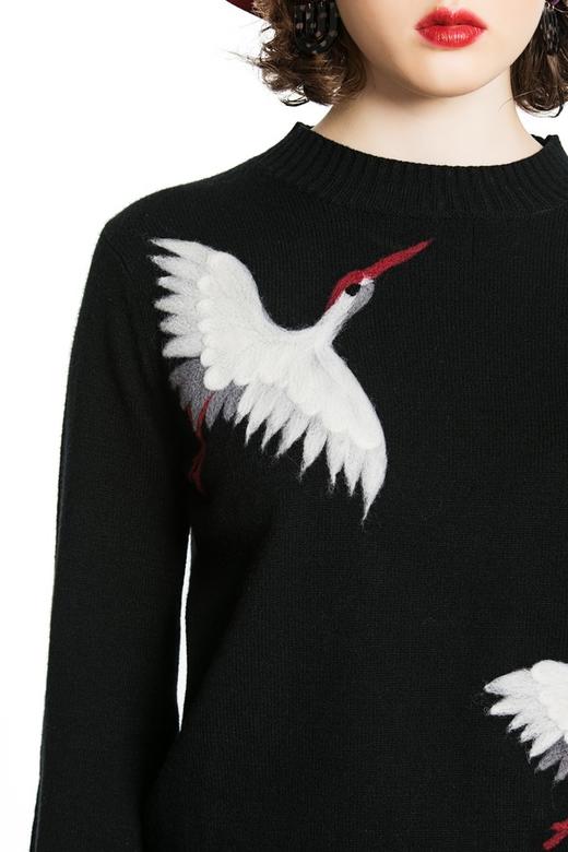 WEN&VI 仙鹤图案针织上衣 4408 商品图4
