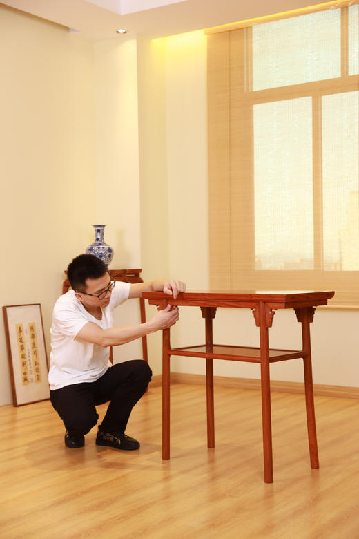 红桥红  家具严选  缅甸花梨（大果紫檀）【恭王府 带屉板小酒桌】 商品图9