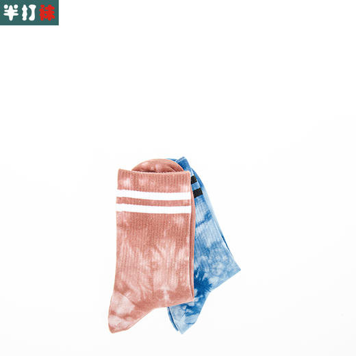 【2双装】扎染袜子男女潮ins纯棉嘻哈滑板篮球运动毛巾底长筒袜保暖袜【6双6折 2221205】 商品图1