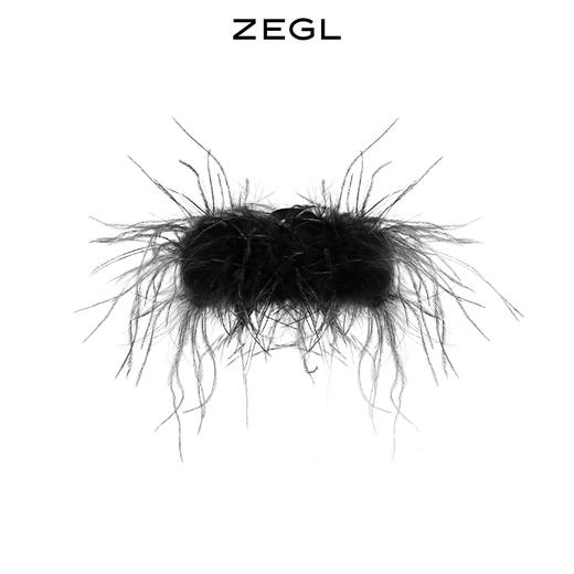 ZEGL黑色羽毛抓夹女白色发夹高级感精致大号头饰森系仙美秋冬发饰 商品图0