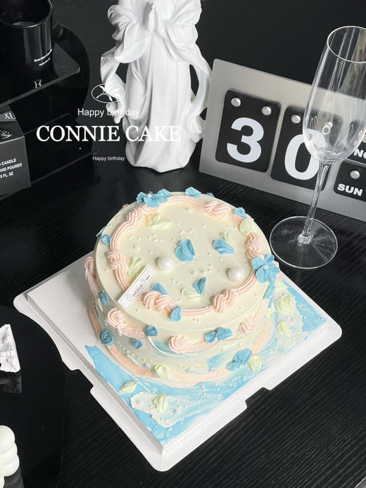 【1259】复古粉蓝花朵 商品图3