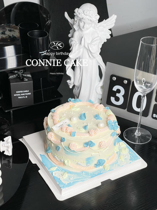 【1259】复古粉蓝花朵 商品图2