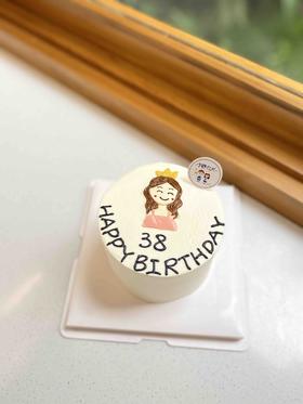 四寸手绘女士奶油蛋糕 下单前请仔细阅读商品详情