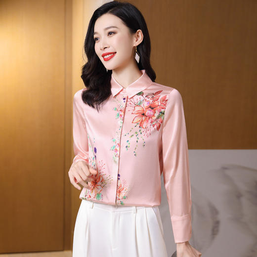 重磅真丝衬衫百搭桑蚕丝上衣ASE3553 商品图2