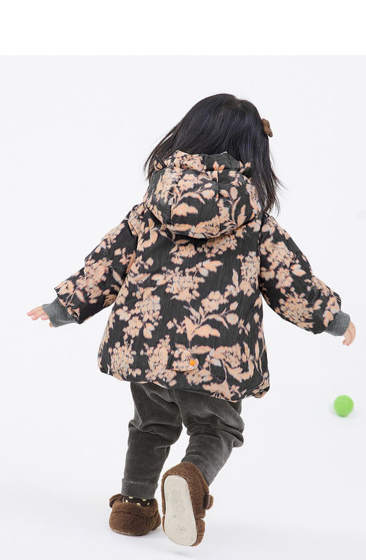 JNBY  22年冬款  印花中长款连帽羽绒服  YMBC10290 商品图4