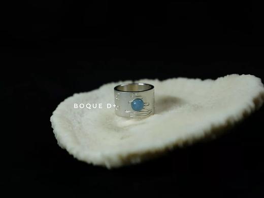 Boque d+ 925银海蓝宝水面波纹原创定制戒指 商品图1