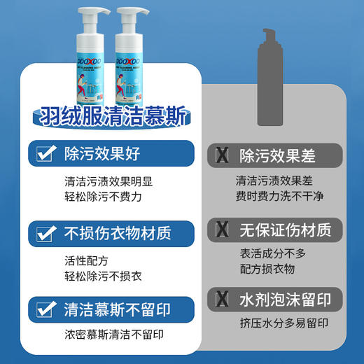 【一擦既净】DDOXOO 羽绒服干洗剂 清除顽固污渍 不伤手无残留 淡雅清香味道 小身材大容量 商品图1