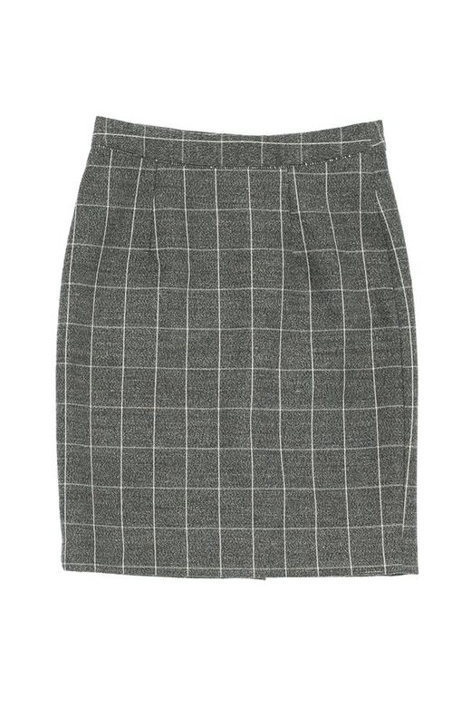 AVA 灰色格纹高腰半身裙 4515 商品图5