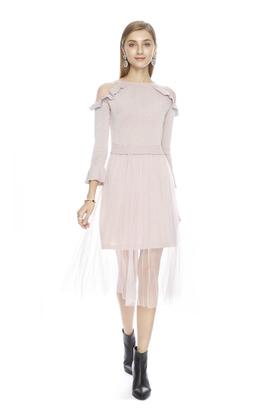 MCCOY 网纱拼接连衣裙 4470