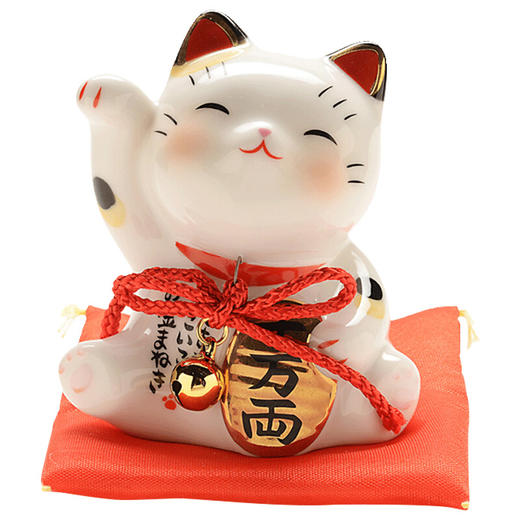 日本药师窑彩绘财源广进招财猫 摆件生日开业送朋友爱人礼物 商品图0