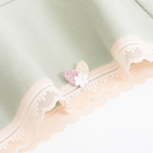 洁丽雅4条装中腰纯棉女士内裤蕾丝腰边小清新纯棉底裆内裤女 商品图3